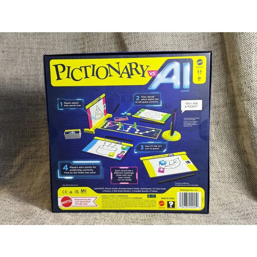 Pictionary vs. AI Board Game Mattel Game Human Sketches AI Guesses NEW & SEALED